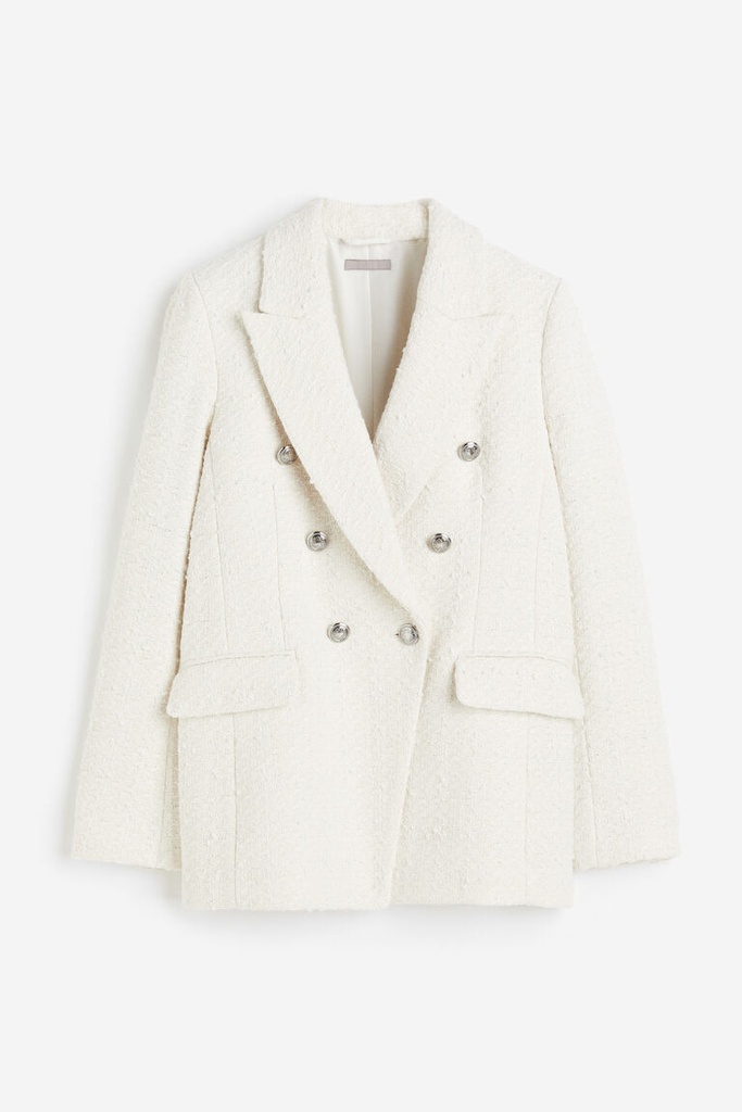 White Textured Blazer